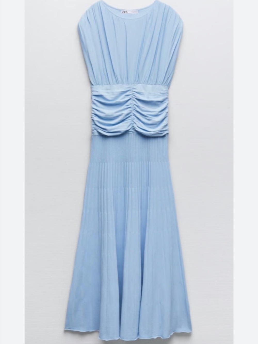 Zara draped knitwear dress Light Blue